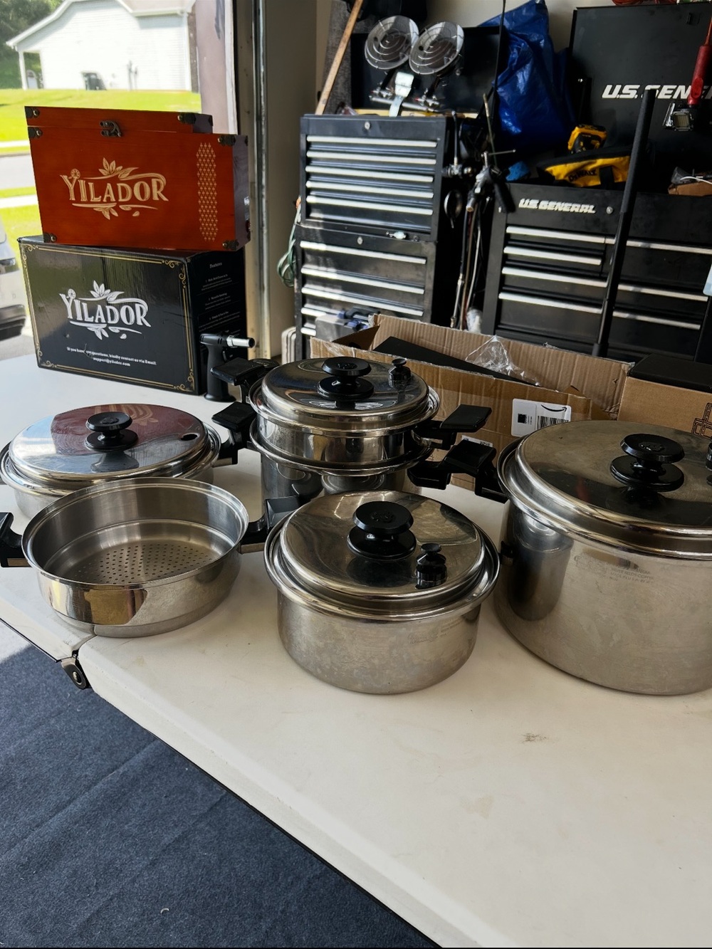 Stainless Steel Cookware Set with Lids - Silver